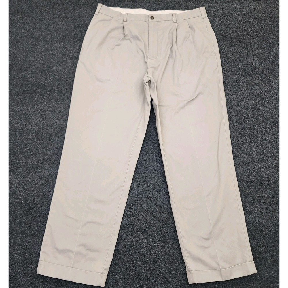 Brooks Brothers Mens 38x30‎ Beige Elliot Advantage Chino Pleated Straight Pants